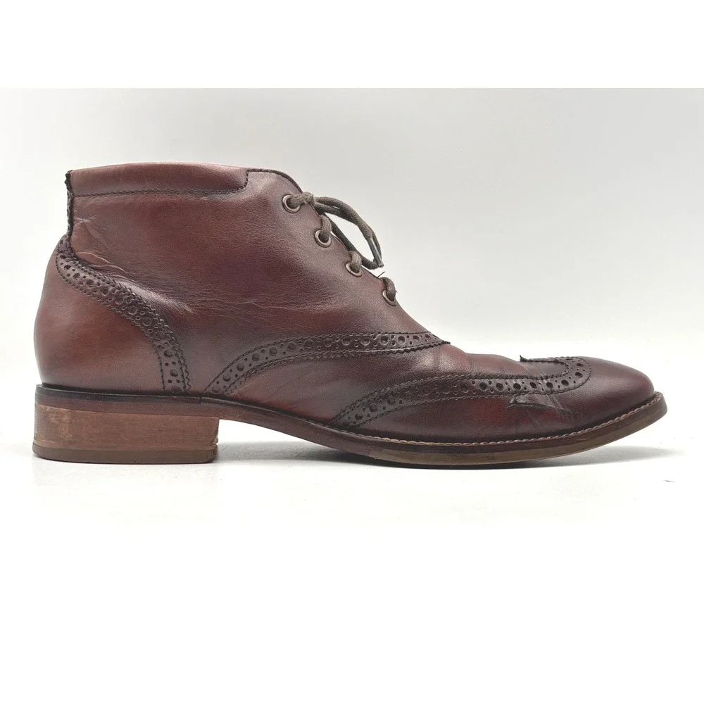 Cole Haan Mens Brown Leather Wingtip Brogue Chukka Boots C11053 Size 8.5 M